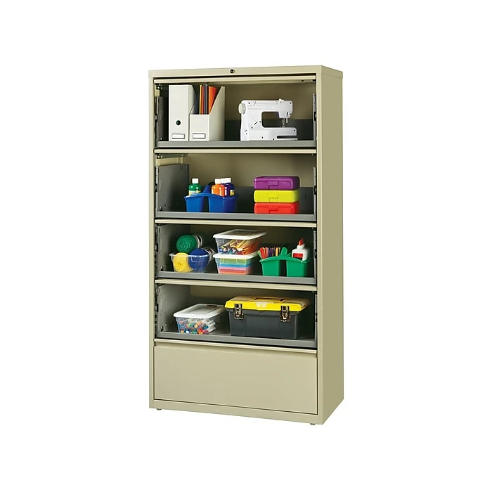 Hirsh HL10000 Series 5-Drawer Lateral File Cabinet, Locking, Letter/Legal, Putty, 36" (17901) 8 Hirsh HL10000 Series 5-Drawer Lateral File Cabinet, Locking, Letter/Legal, Putty, 36" (17901) - Image 6