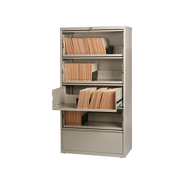 Hirsh HL10000 Series 5-Drawer Lateral File Cabinet, Locking, Letter/Legal, Putty, 36" (17901) 10 Hirsh HL10000 Series 5-Drawer Lateral File Cabinet, Locking, Letter/Legal, Putty, 36" (17901) - Image 8