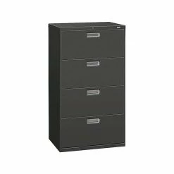 HON Brigade 600 Series 4-Drawer Lateral File Cabinet, Locking, Charcoal, Letter/Legal, 30"W (H674.L.S) -File Cabinets Shop unnamed file 1484