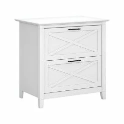 Bush Furniture Key West 2-Drawer Lateral File Cabinet, Letter/Legal, Pure White Oak, 30" (KWF130WT-03)