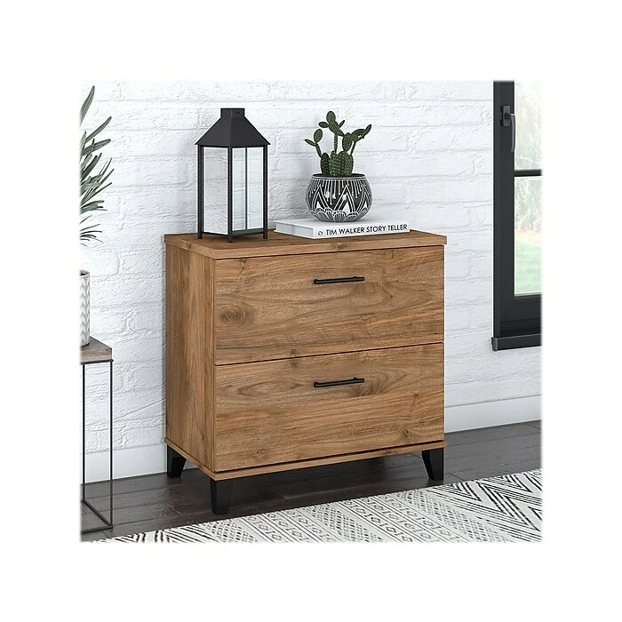 Bush Furniture Somerset 2-Drawer Lateral File Cabinet, Letter/Legal, Fresh Walnut, 30" (WC81380) 4 Bush Furniture Somerset 2-Drawer Lateral File Cabinet, Letter/Legal, Fresh Walnut, 30" (WC81380) - Image 2