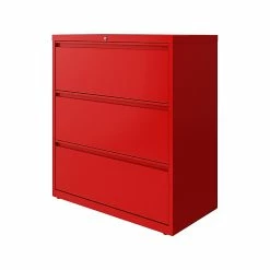Hirsh HL10000 Series 3-Drawer Lateral File Cabinet, Locking, Letter/Legal, Lava Red, 36" (24252) -File Cabinets Shop unnamed file 1519