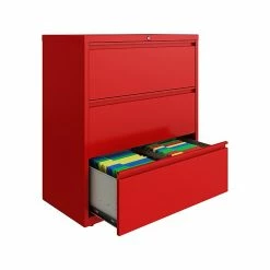 Hirsh HL10000 Series 3-Drawer Lateral File Cabinet, Locking, Letter/Legal, Lava Red, 36" (24252) -File Cabinets Shop unnamed file 1520