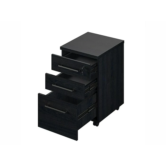 Ameriwood Parkside 3-Drawer Lateral File Cabinet, Mobile, Letter/Legal, Black Oak, 15.75" (9558802COM) 5 Ameriwood Parkside 3-Drawer Lateral File Cabinet, Mobile, Letter/Legal, Black Oak, 15.75" (9558802COM) - Image 3