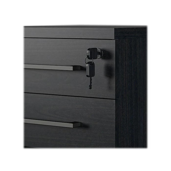 Ameriwood Parkside 3-Drawer Lateral File Cabinet, Mobile, Letter/Legal, Black Oak, 15.75" (9558802COM) 8 Ameriwood Parkside 3-Drawer Lateral File Cabinet, Mobile, Letter/Legal, Black Oak, 15.75" (9558802COM) - Image 6