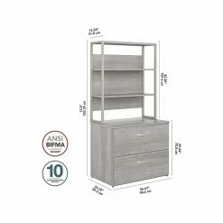 Bush Business Furniture Hybrid 2-Drawer Lateral File Cabinet With Shelves, Letter/Legal, Platinum Gray, 36" (HYB018PGSU) -File Cabinets Shop unnamed file 1557
