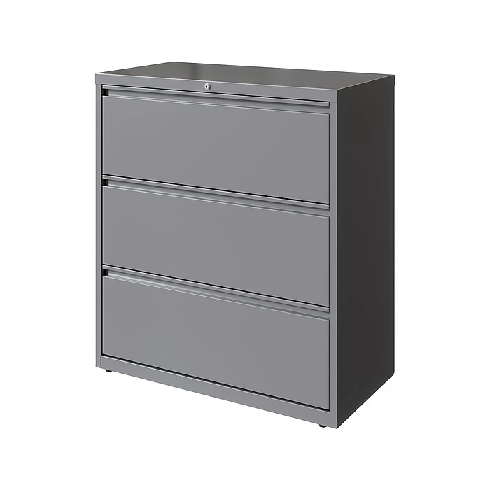 Hirsh HL10000 Series 3-Drawer Lateral File Cabinet, Locking, Letter/Legal, Arctic Silver, 36" (23745) 5 Hirsh HL10000 Series 3-Drawer Lateral File Cabinet, Locking, Letter/Legal, Arctic Silver, 36" (23745) - Image 3