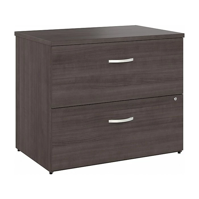 Bush Business Furniture Hybrid 2-Drawer Lateral File Cabinet, Letter/Legal, Storm Gray, 36" (HYF136SGSU-Z) 3 Bush Business Furniture Hybrid 2-Drawer Lateral File Cabinet, Letter/Legal, Storm Gray, 36" (HYF136SGSU-Z)