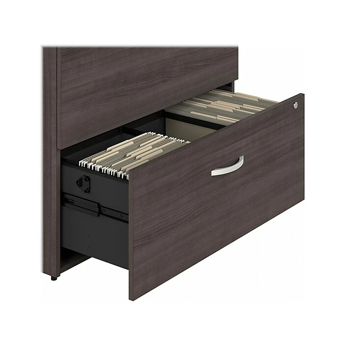 Bush Business Furniture Hybrid 2-Drawer Lateral File Cabinet, Letter/Legal, Storm Gray, 36" (HYF136SGSU-Z) 8 Bush Business Furniture Hybrid 2-Drawer Lateral File Cabinet, Letter/Legal, Storm Gray, 36" (HYF136SGSU-Z) - Image 6