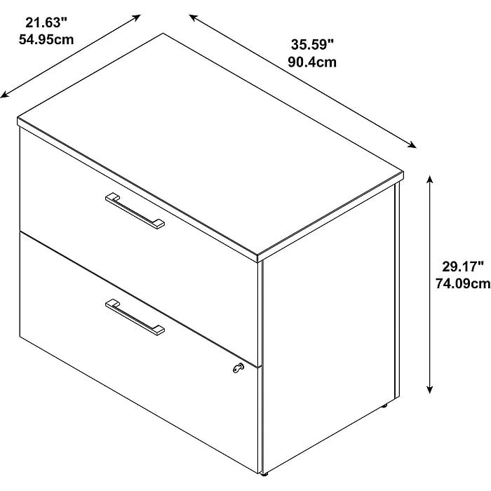 Bush Business Furniture 400 Series 36"W 2 Drawer Lateral File Cabinet, Mocha Cherry (400SFL236MRK) 6 Bush Business Furniture 400 Series 36"W 2 Drawer Lateral File Cabinet, Mocha Cherry (400SFL236MRK) - Image 4