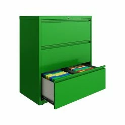 Hirsh HL10000 Series 3-Drawer Lateral File Cabinet, Locking, Letter/Legal, Screaming Green, 36" (24253) -File Cabinets Shop unnamed file 1592