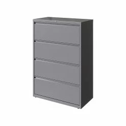Hirsh HL10000 Series 4-Drawer Lateral File Cabinet, Locking, Letter/Legal, Arctic Silver, 36" (23746) -File Cabinets Shop unnamed file 1595