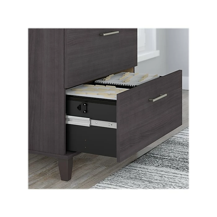 Bush Furniture Somerset 2-Drawer Lateral File Cabinet, Letter/Legal, Storm Gray, 30" (WC81580) 6 Bush Furniture Somerset 2-Drawer Lateral File Cabinet, Letter/Legal, Storm Gray, 30" (WC81580) - Image 4