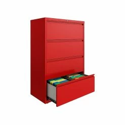 Hirsh HL10000 Series 4-Drawer Lateral File Cabinet, Locking, Letter/Legal, Lava Red, 36" (24255) -File Cabinets Shop unnamed file 1614