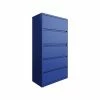 Hirsh HL10000 Series 5-Drawer Lateral File Cabinet, Locking, Letter/Legal, Classic Blue, 36" (24259)