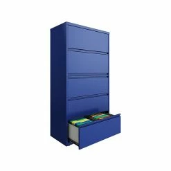 Hirsh HL10000 Series 5-Drawer Lateral File Cabinet, Locking, Letter/Legal, Classic Blue, 36" (24259) -File Cabinets Shop unnamed file 1633