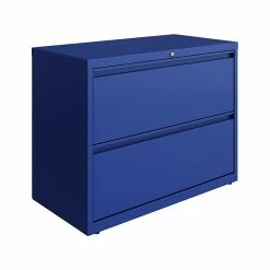 Hirsh HL10000 Series 2-Drawer Lateral File Cabinet, Locking, Letter/Legal, Classic Blue, 36" (24250)