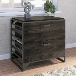 Bush Furniture Refinery 2-Drawer Lateral File Cabinet, Letter/Legal, Dark Gray Hickory, 32" (RFF132GH-03) 11 Bush Furniture Refinery 2-Drawer Lateral File Cabinet, Letter/Legal, Dark Gray Hickory, 32" (RFF132GH-03) -File Cabinets Shop unnamed file 1694