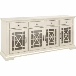 Bush Furniture Magnitude 3-Drawer Buffet Cabinet, Letter/Legal, Heirloom White, 70" (MGT170HWSU)