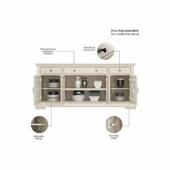Bush Furniture Magnitude 3-Drawer Buffet Cabinet, Letter/Legal, Heirloom White, 70" (MGT170HWSU) -File Cabinets Shop unnamed file 1728