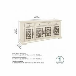 Bush Furniture Magnitude 3-Drawer Buffet Cabinet, Letter/Legal, Heirloom White, 70" (MGT170HWSU) -File Cabinets Shop unnamed file 1729