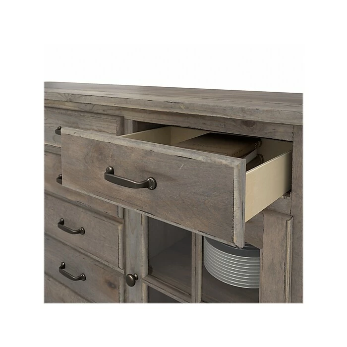 Bush Furniture Leonis 3-Drawer Buffet Cabinet, Letter/Legal, Lakewood Gray, 62" (LNT162LGSU) 7 Bush Furniture Leonis 3-Drawer Buffet Cabinet, Letter/Legal, Lakewood Gray, 62" (LNT162LGSU) - Image 6