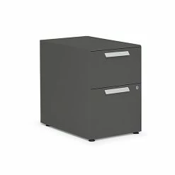 ASAP Allsteel Radii 2-Drawer Mobile File Cabinet, Box/File, Letter/Legal, Flint, 15"W (APGMBP249TFN001)
