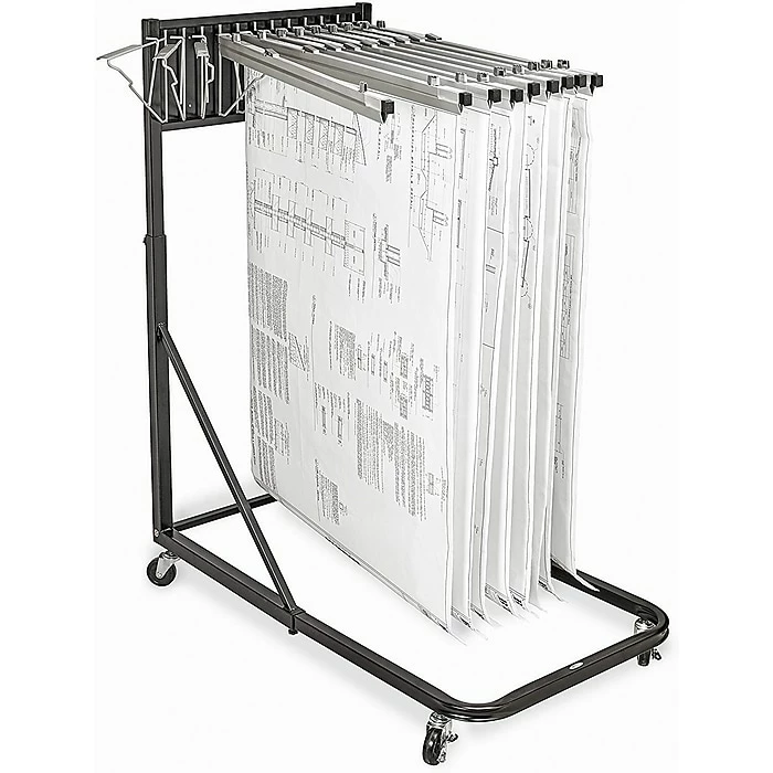 AdirOffice 12 Bracket Vertical File Rolling Stand For Blueprints, Black (613-BLK) 5 AdirOffice 12 Bracket Vertical File Rolling Stand For Blueprints, Black (613-BLK) - Image 3