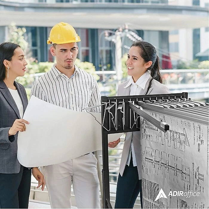 AdirOffice 12 Bracket Vertical File Rolling Stand For Blueprints, Black (613-BLK) 10 AdirOffice 12 Bracket Vertical File Rolling Stand For Blueprints, Black (613-BLK) - Image 8