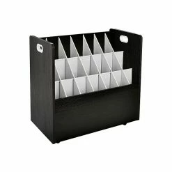 AdirOffice 21-Slot Roll File Cabinet, Mobile, Black, 30", 2/Pack (625-BLK-2PK)