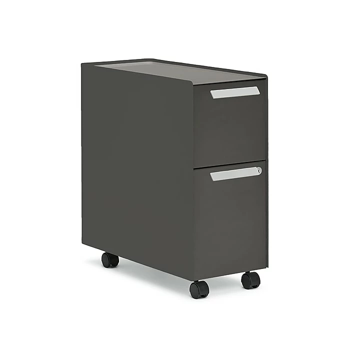 ASAP Allsteel Radii 2-Drawer Mobile File Cabinet, Box/File, Letter/Legal, Flint, 10"W (APGMBS249TFN001) 3 ASAP Allsteel Radii 2-Drawer Mobile File Cabinet, Box/File, Letter/Legal, Flint, 10"W (APGMBS249TFN001)