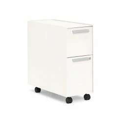 ASAP Allsteel Radii 2-Drawer Mobile File Cabinet, Box/File, Letter/Legal, White, 15"W (APGMBP249TFN002)