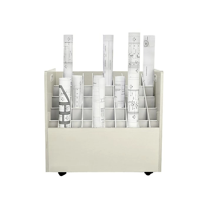 AdirOffice 50-Slot Roll File Cabinet, Mobile, White, 30", 2/Pack (626-WHI-2PK) 4 AdirOffice 50-Slot Roll File Cabinet, Mobile, White, 30", 2/Pack (626-WHI-2PK) - Image 2