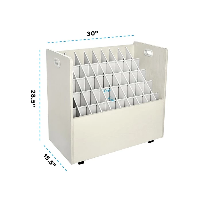 AdirOffice 50-Slot Roll File Cabinet, Mobile, White, 30", 2/Pack (626-WHI-2PK) 5 AdirOffice 50-Slot Roll File Cabinet, Mobile, White, 30", 2/Pack (626-WHI-2PK) - Image 3