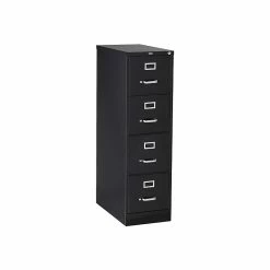 Staples 4 File Drawers Vertical File Cabinet, Locking, Black, Letter, 26.5"D (13444D)