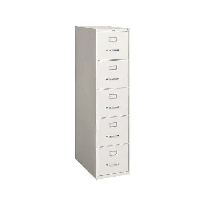 Staples 5 File Drawers Vertical File Cabinet, Locking, Gray, Letter, 26.5"D (21918D) 3 Staples 5 File Drawers Vertical File Cabinet, Locking, Gray, Letter, 26.5"D (21918D)