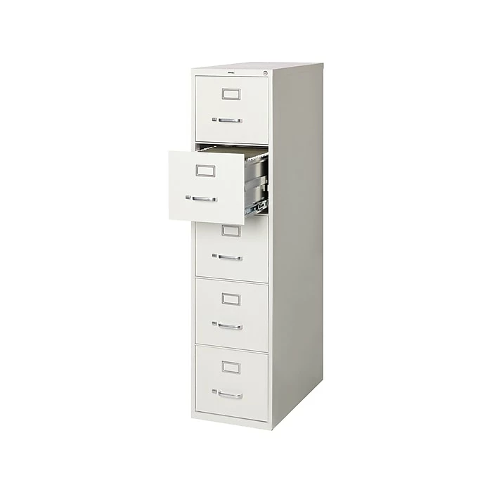 Staples 5 File Drawers Vertical File Cabinet, Locking, Gray, Letter, 26.5"D (21918D) 4 Staples 5 File Drawers Vertical File Cabinet, Locking, Gray, Letter, 26.5"D (21918D) - Image 2