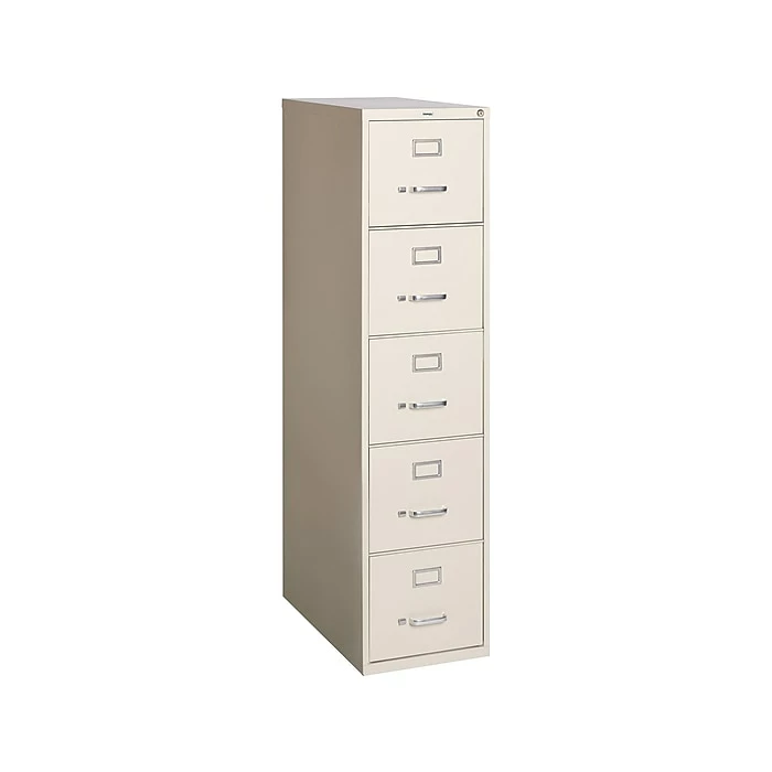 Staples 5 File Drawers Vertical File Cabinet, Locking, Gray, Letter, 26.5"D (21918D) 5 Staples 5 File Drawers Vertical File Cabinet, Locking, Gray, Letter, 26.5"D (21918D) - Image 3