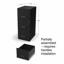 Staples 3-Drawer Light Duty Vertical File Cabinet, Locking, Letter, Black, 18"D (52151) -File Cabinets Shop unnamed file 1898