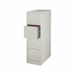 Staples Commercial 4 File Drawer Vertical File Cabinet, Locking, Gray, Letter, 26.5"D (13445D)