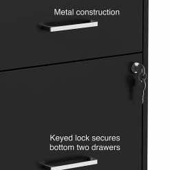 Staples 3-Drawer Vertical File Cabinet, Locking, Letter, Black, 19"D (52156) -File Cabinets Shop unnamed file 1907