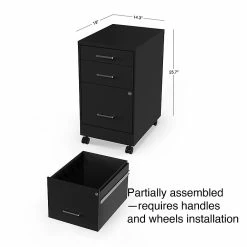 Staples 3-Drawer Vertical File Cabinet, Locking, Letter, Black, 19"D (52156) -File Cabinets Shop unnamed file 1910