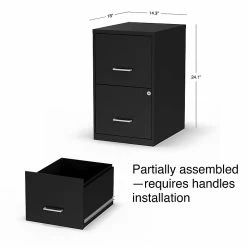 Staples 2-Drawer Light Duty Vertical File Cabinet, Locking, Letter, Black, 18"D (52149) -File Cabinets Shop unnamed file 1948