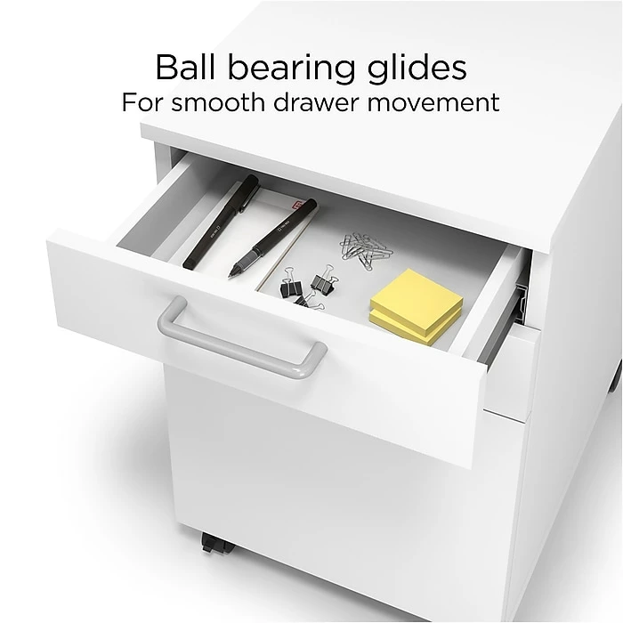 Union & Scale™ Essentials 3-Drawer Vertical File Cabinet, Mobile/Pedestal, Letter/Legal, White, 21" (UN56980) 6 Union & Scale™ Essentials 3-Drawer Vertical File Cabinet, Mobile/Pedestal, Letter/Legal, White, 21" (UN56980) - Image 4