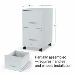 Staples 2-Drawer Light Duty Vertical File Cabinet, Locking, Letter, Gray, 18" (24363) -File Cabinets Shop unnamed file 1974