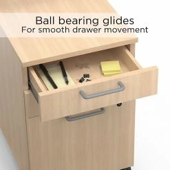 Union & Scale™ Essentials 3-Drawer Vertical File Cabinet, Mobile/Pedestal, Letter/Legal, Natural, 21" (UN56981) -File Cabinets Shop unnamed file 1981