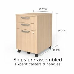 Union & Scale™ Essentials 3-Drawer Vertical File Cabinet, Mobile/Pedestal, Letter/Legal, Natural, 21" (UN56981) -File Cabinets Shop unnamed file 1984