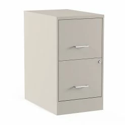 Staples 2-Drawer Light Duty Vertical File Cabinet, Locking, Letter, Putty, 22"D (52146)
