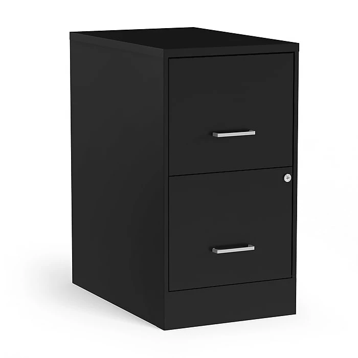 Staples 2-Drawer Light Duty Vertical File Cabinet, Locking, Letter, Black, 22"D (52153) 3 Staples 2-Drawer Light Duty Vertical File Cabinet, Locking, Letter, Black, 22"D (52153)
