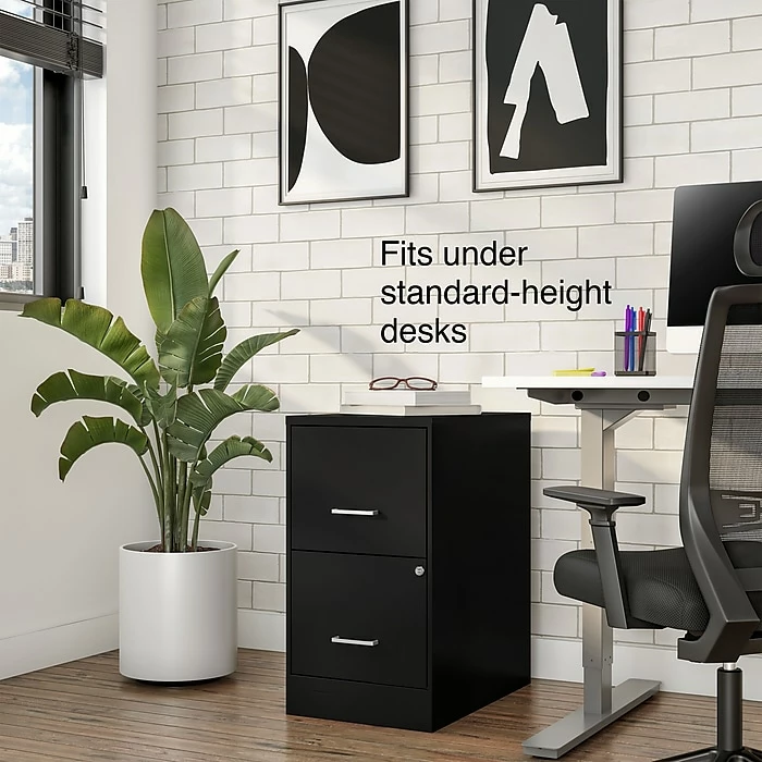 Staples 2-Drawer Light Duty Vertical File Cabinet, Locking, Letter, Black, 22"D (52153) 10 Staples 2-Drawer Light Duty Vertical File Cabinet, Locking, Letter, Black, 22"D (52153) - Image 8